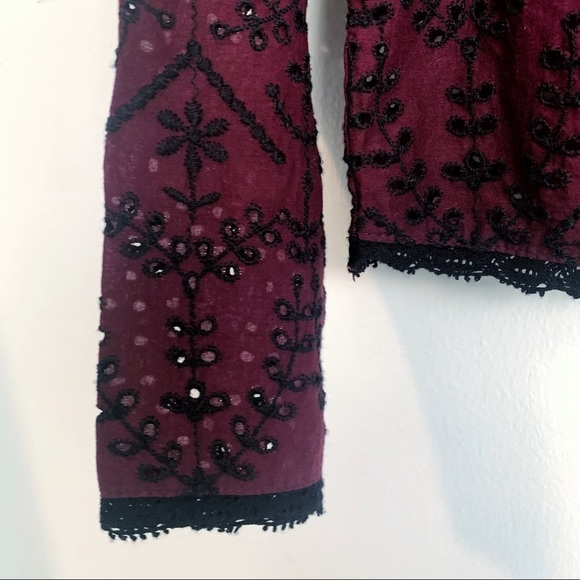 Zara Eyelet Embroidered Long Sleeve Blouse - Picture 5 of 7